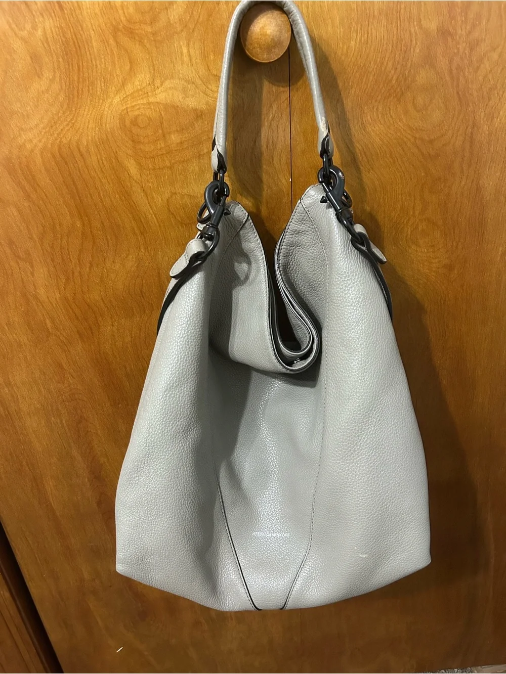 Rebecca Minkoff Gray Pebbled Leather Hobo Bag